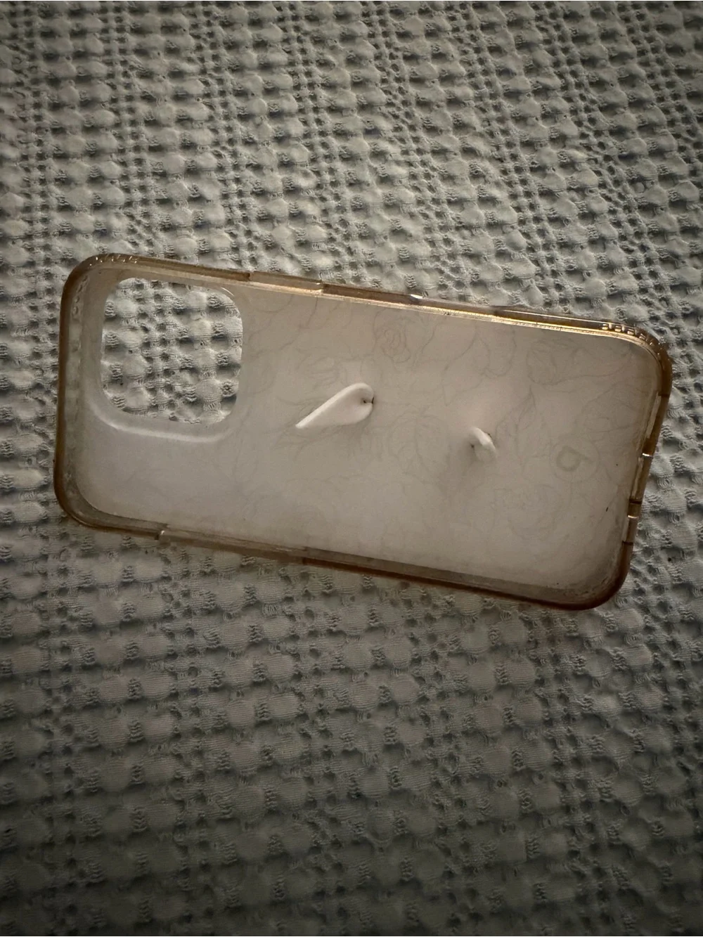 Loopy Floral White Phone Case with Gold Accent